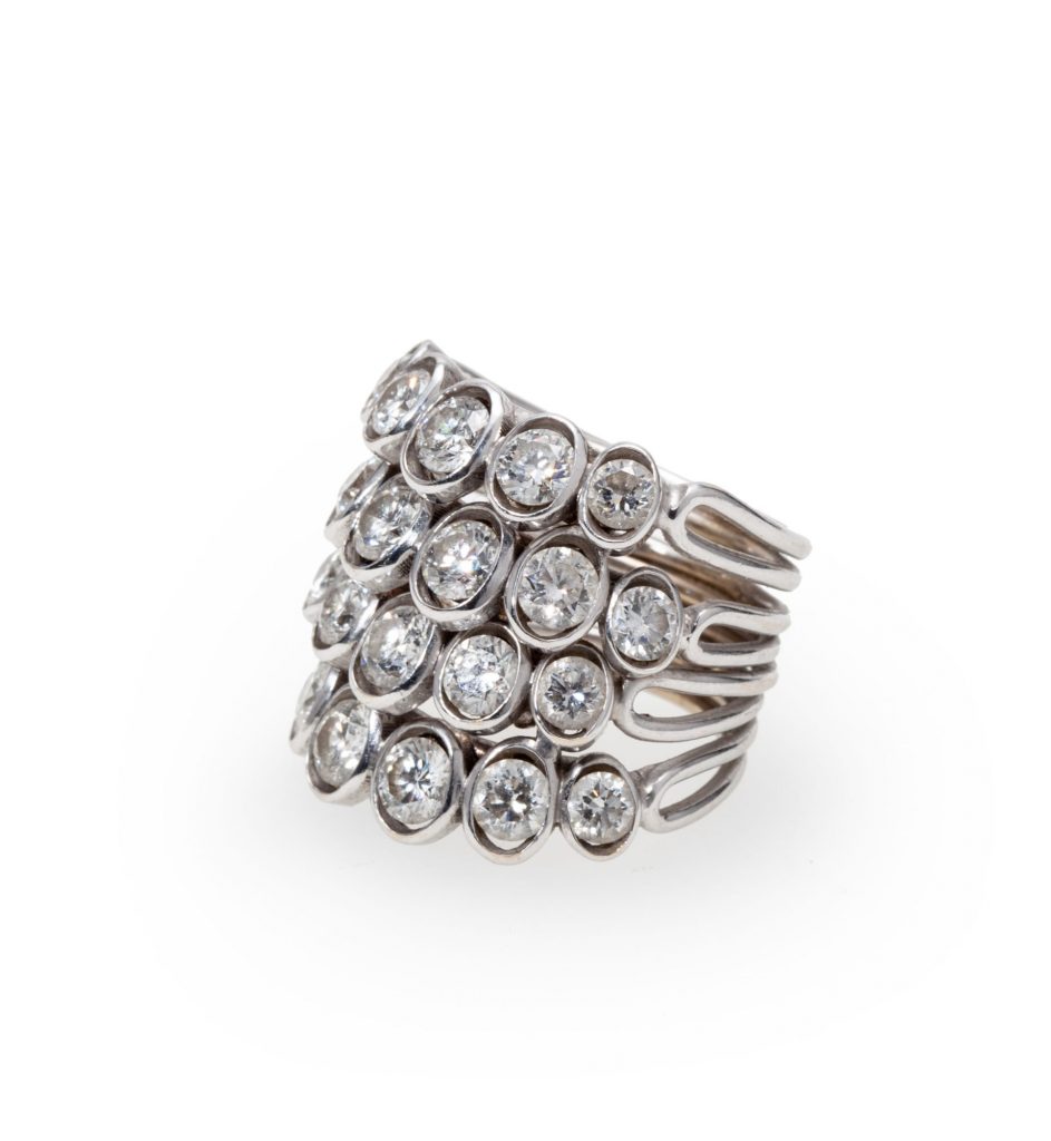 Ring René Boivin 4 Corps diamond ca 1950