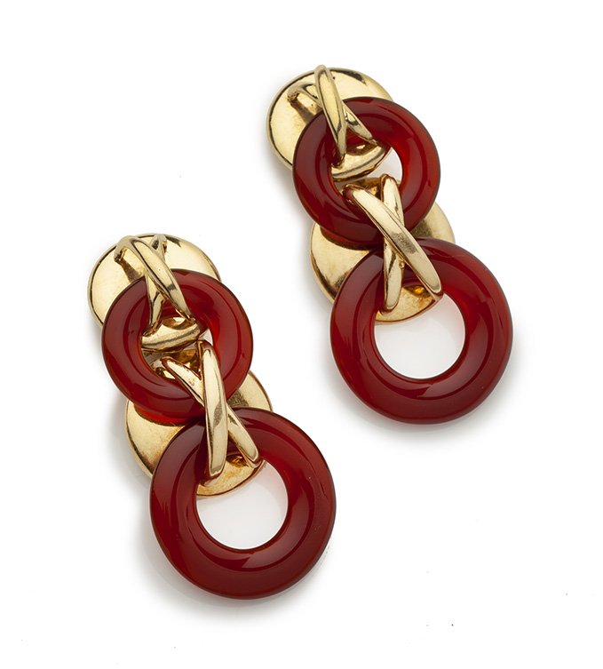 cipullo for cartier cornelian earrings 1972