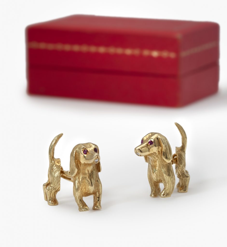 Cartier cufflinks dachshund
