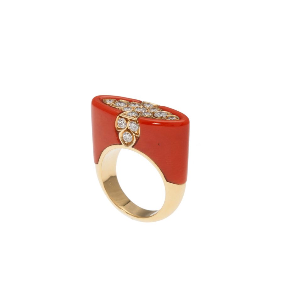 Cartier coral ring, after 1980