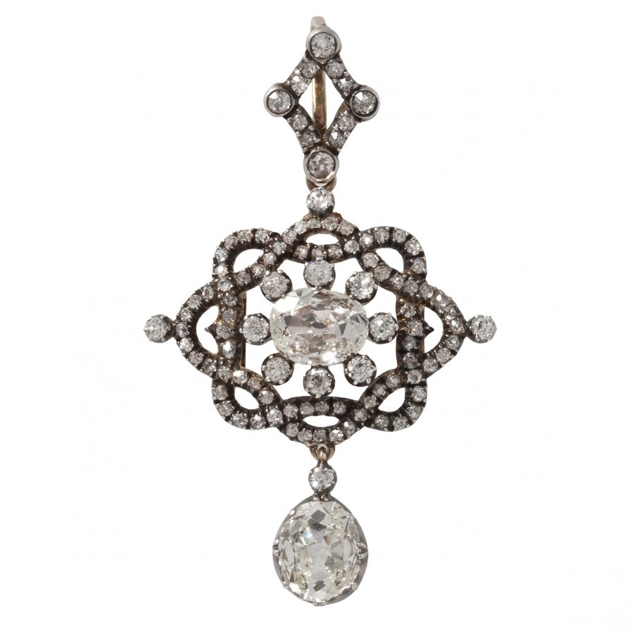 antique 19th century brooch pendant diamonds as a pendant