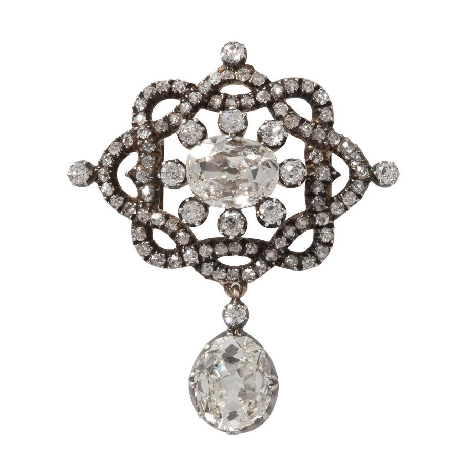 antique 19th century brooch pendant diamonds as a brooch