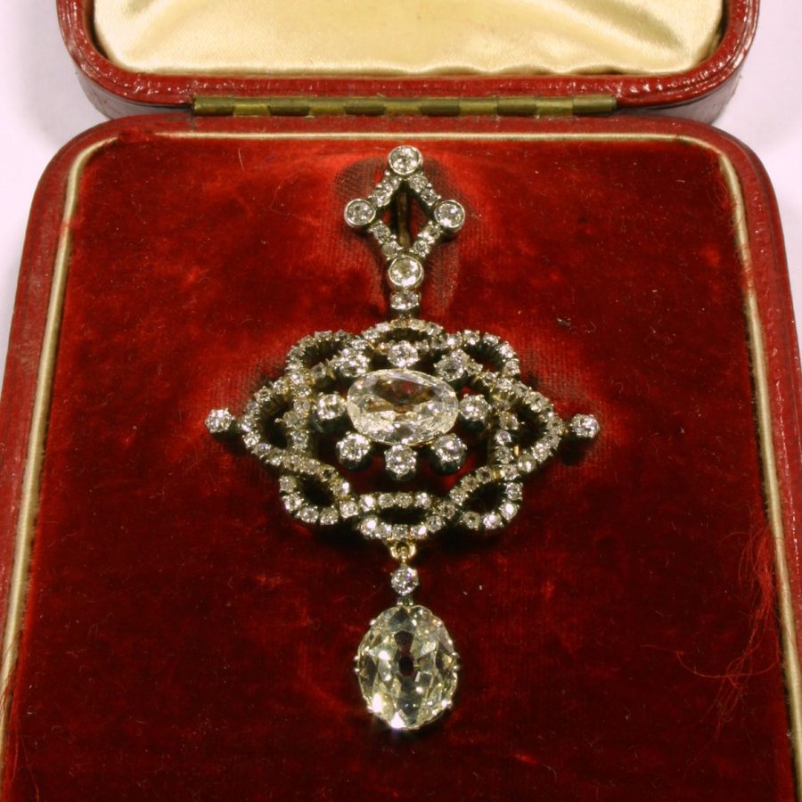 antique 19th century brooch pendant diamonds
