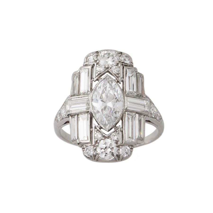 art deco diamond ring 1920s