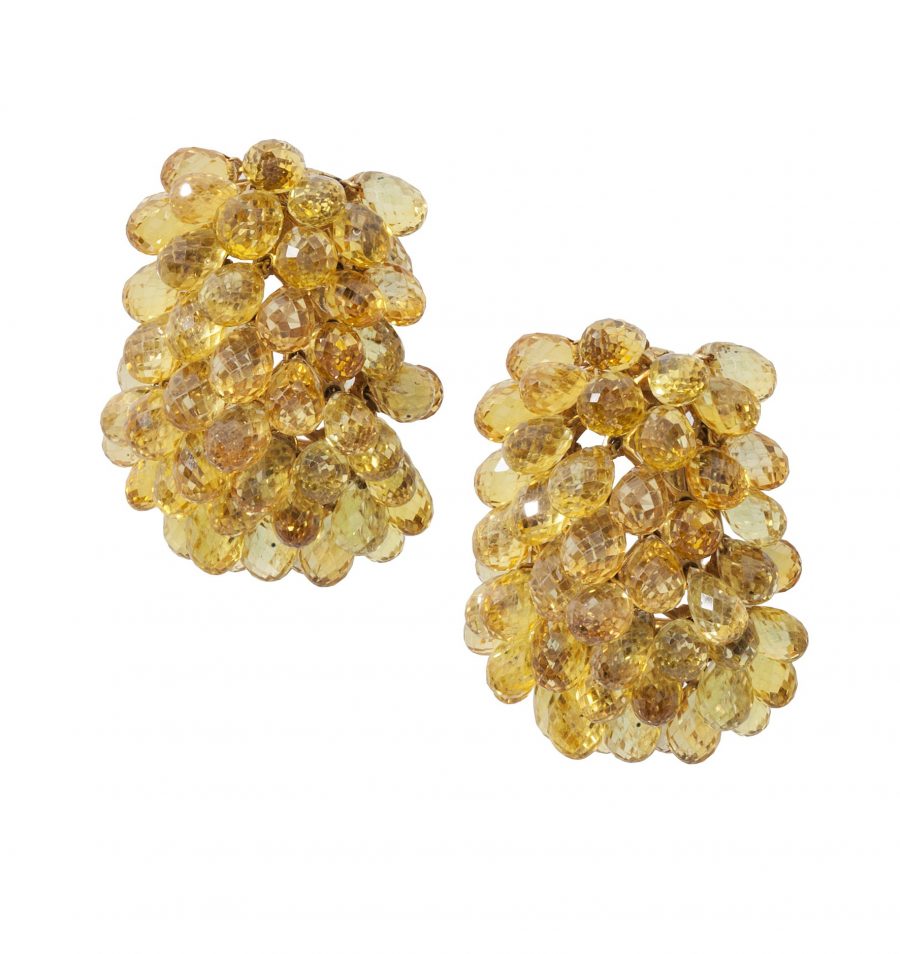 verdura yellow sapphire clip earrings