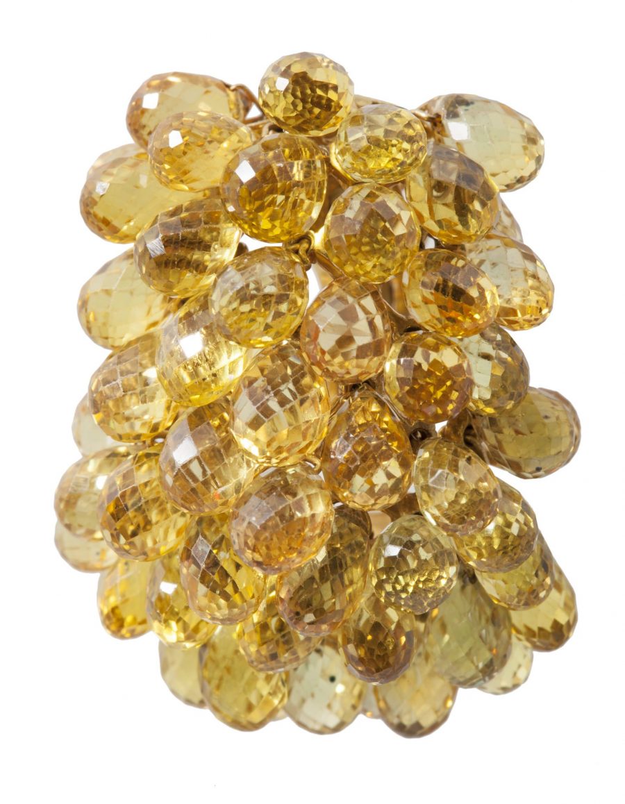 verdura yellow sapphire clip earrings