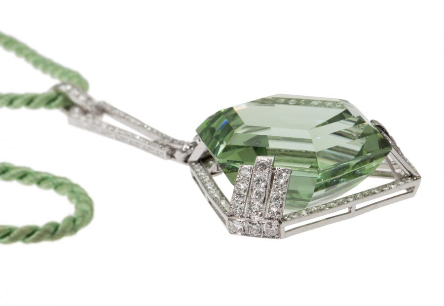 art deco pendant green beryl 1920s