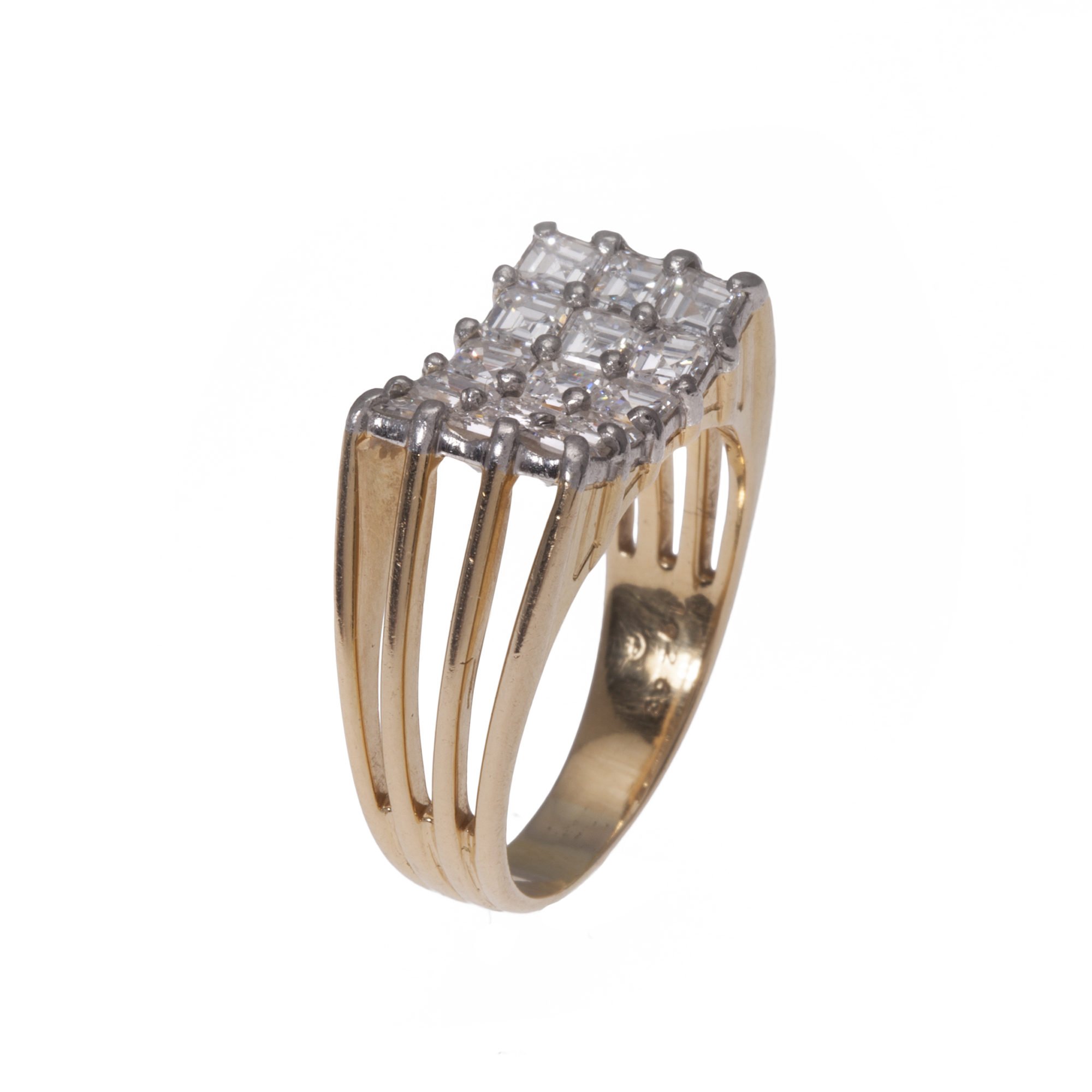 Platinum Diamond and Sapphire Twist Ring by Oscar Heyman