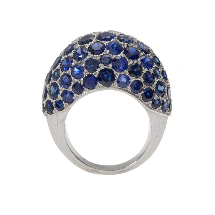 cartier bombé diamond and sapphire ring