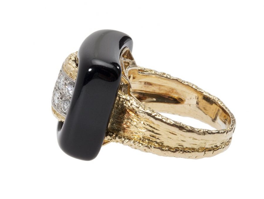 van cleef & arpels ring onyx diamond 1970s