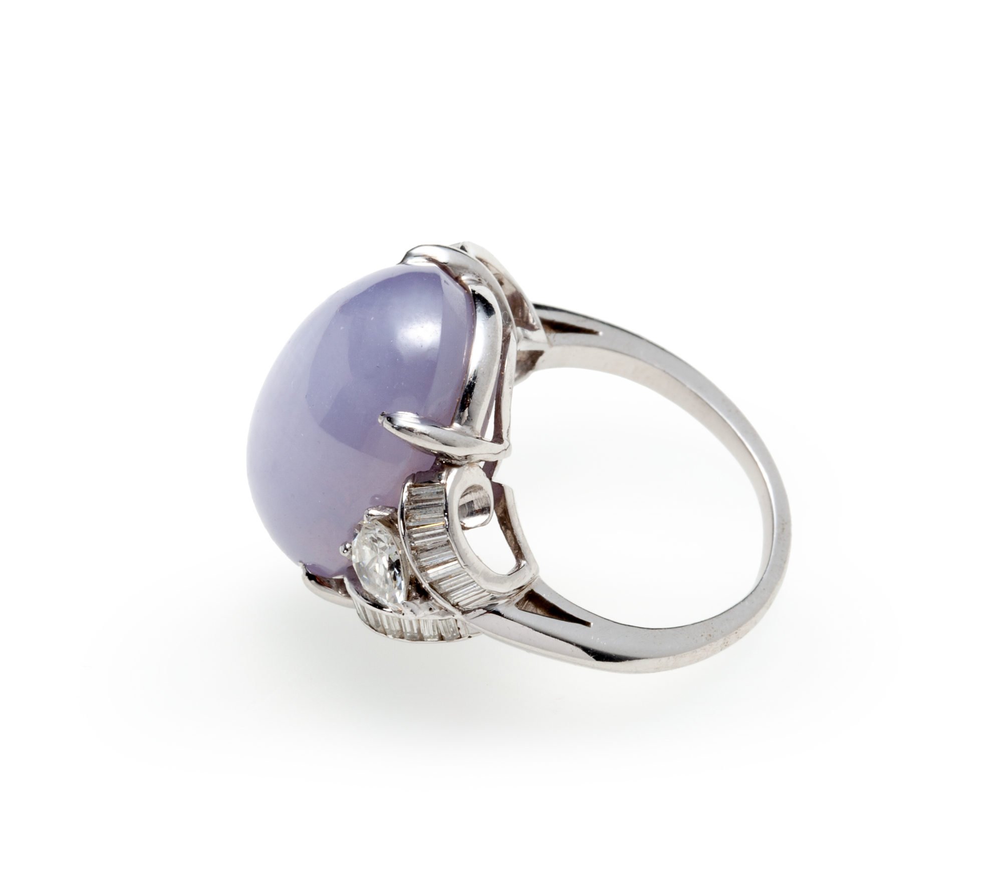 Stunning Sri Lanka 8.75ct Purple Star Sapphire & Diamond Platinum Ring  (item #1486079)