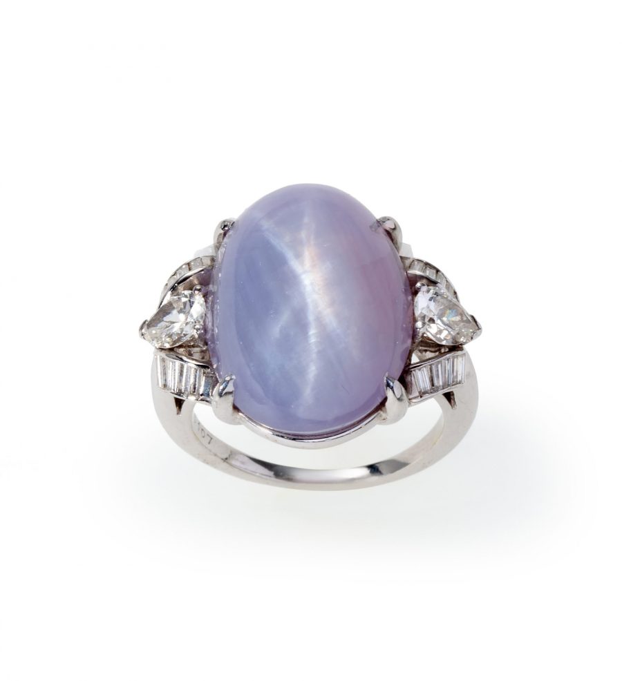 ring star sapphire and diamond