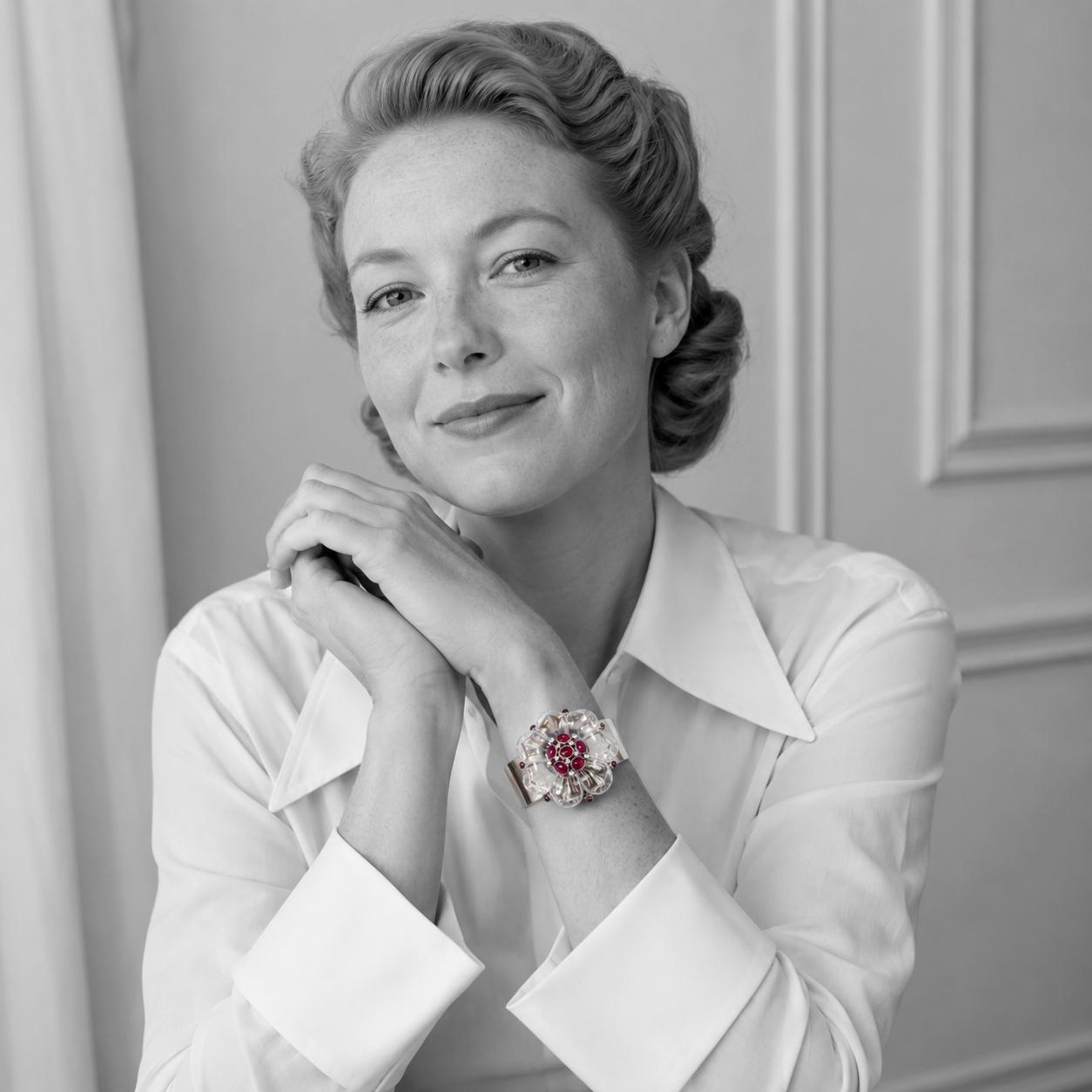 Suzanne Belperron rock crystal brooch bracelet