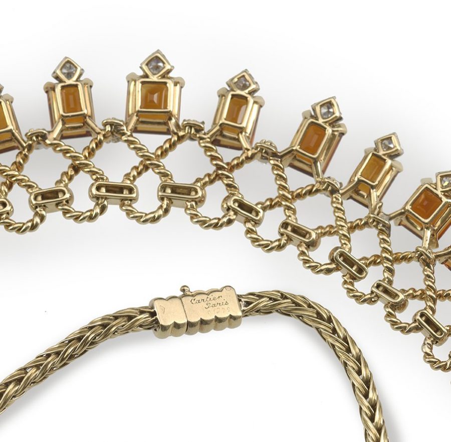 Cartier citrine and diamond necklace