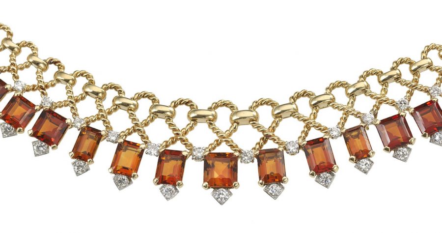 Cartier citrine and diamond necklace