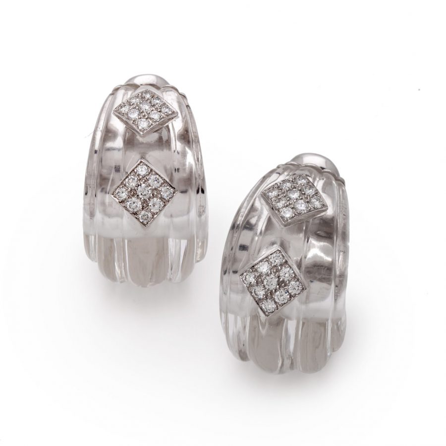 David Webb rock crystal earrings David Webb rock crystal earrings