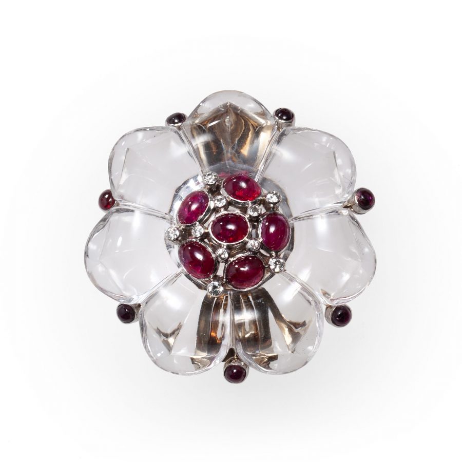 Suzanne Belperron rock crystal brooch bracelet