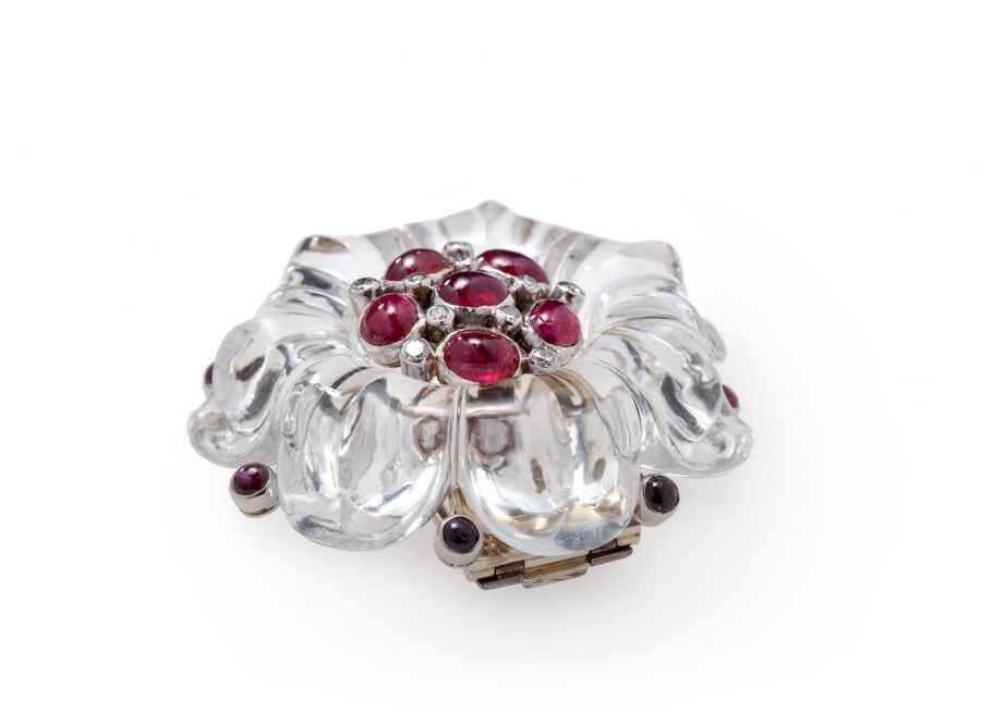 Suzanne Belperron rock crystal brooch bracelet