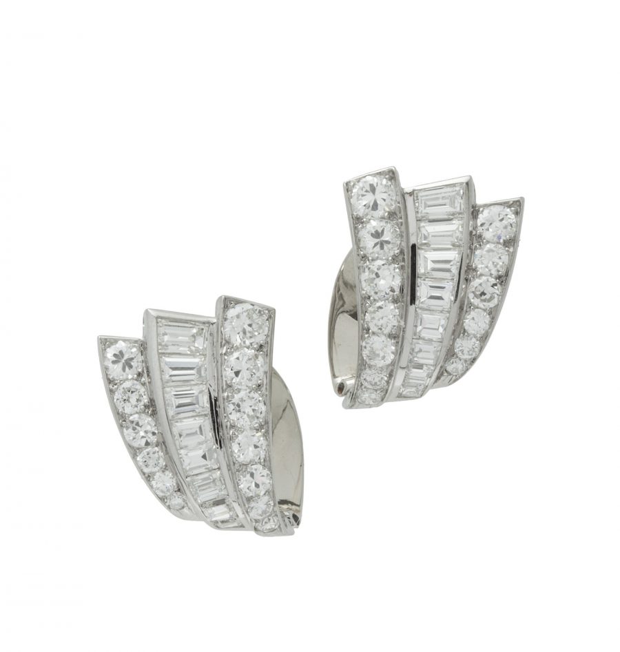 Diamond earrings ca 1950