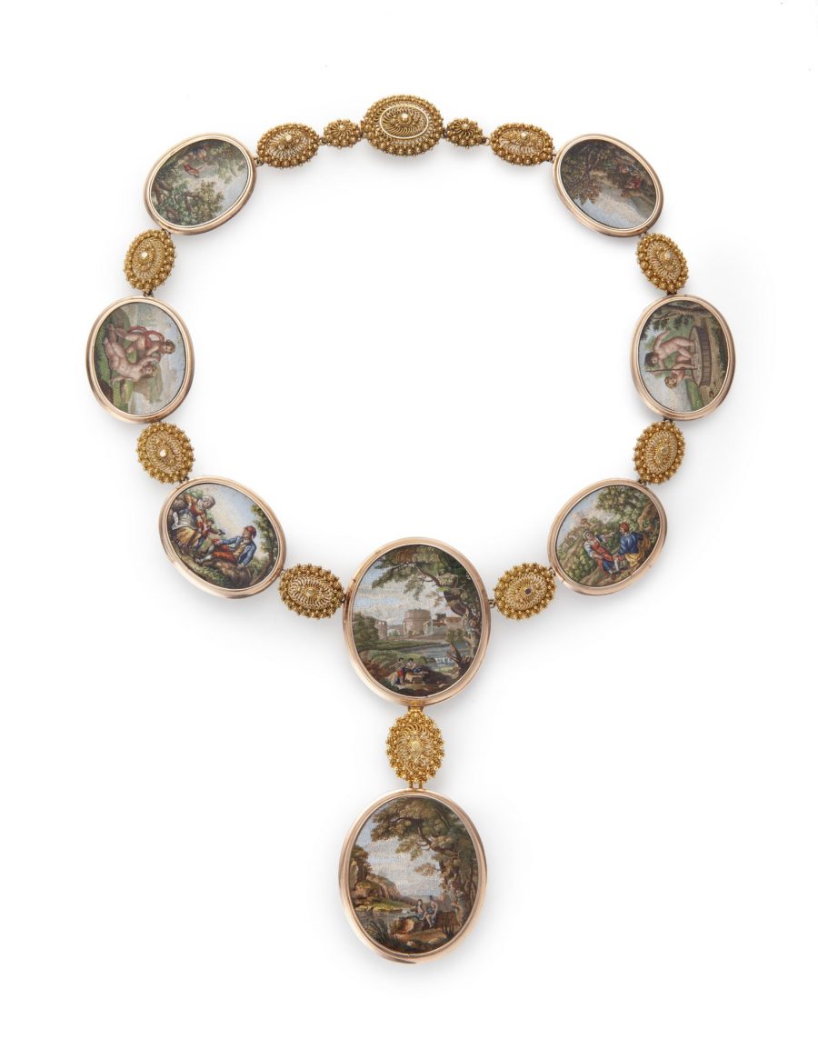 Micromosaic necklace 19th century