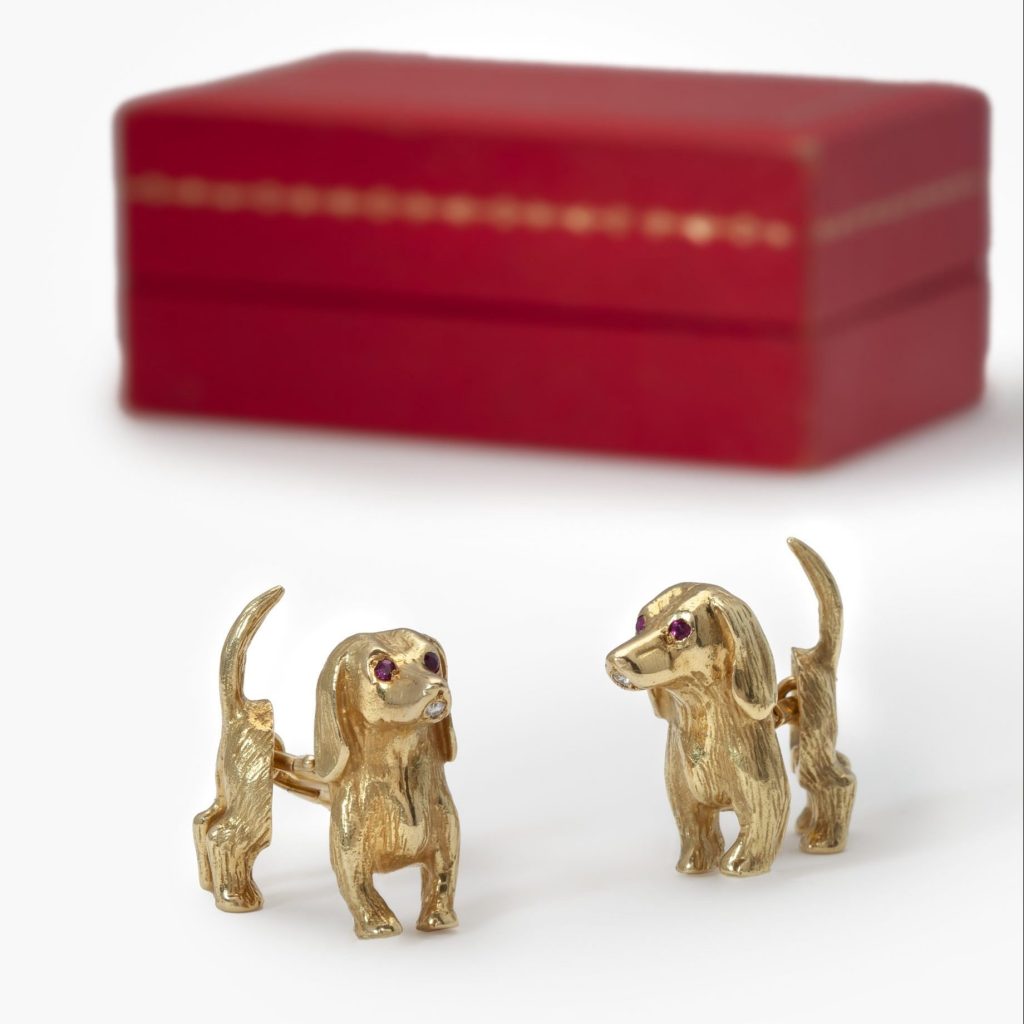 Cartier cufflinks dachshund