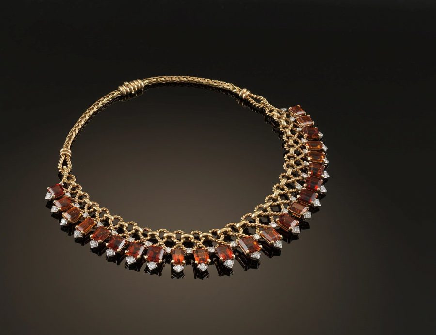 Cartier citrine and diamond necklace