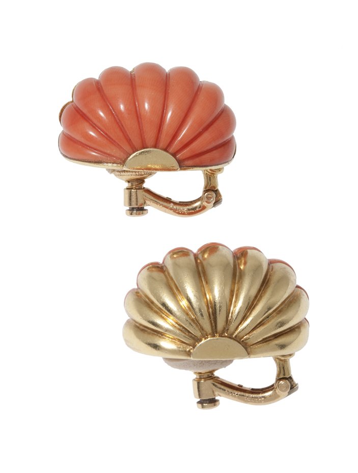 Cartier coral clip earrings Paris ca 1970