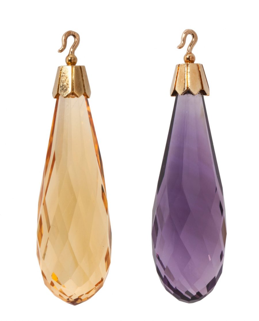 Marchak drop pendant earrings amethist citrine