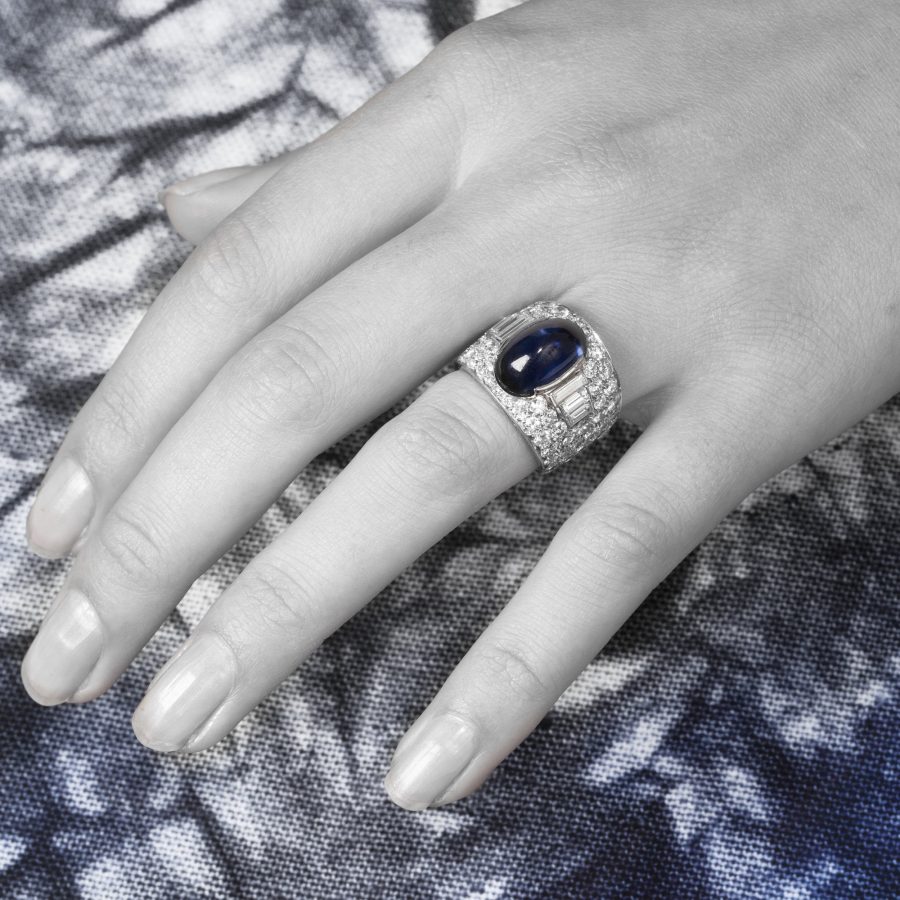 Bvlgari Trombino ring diamond sapphire ca 1950