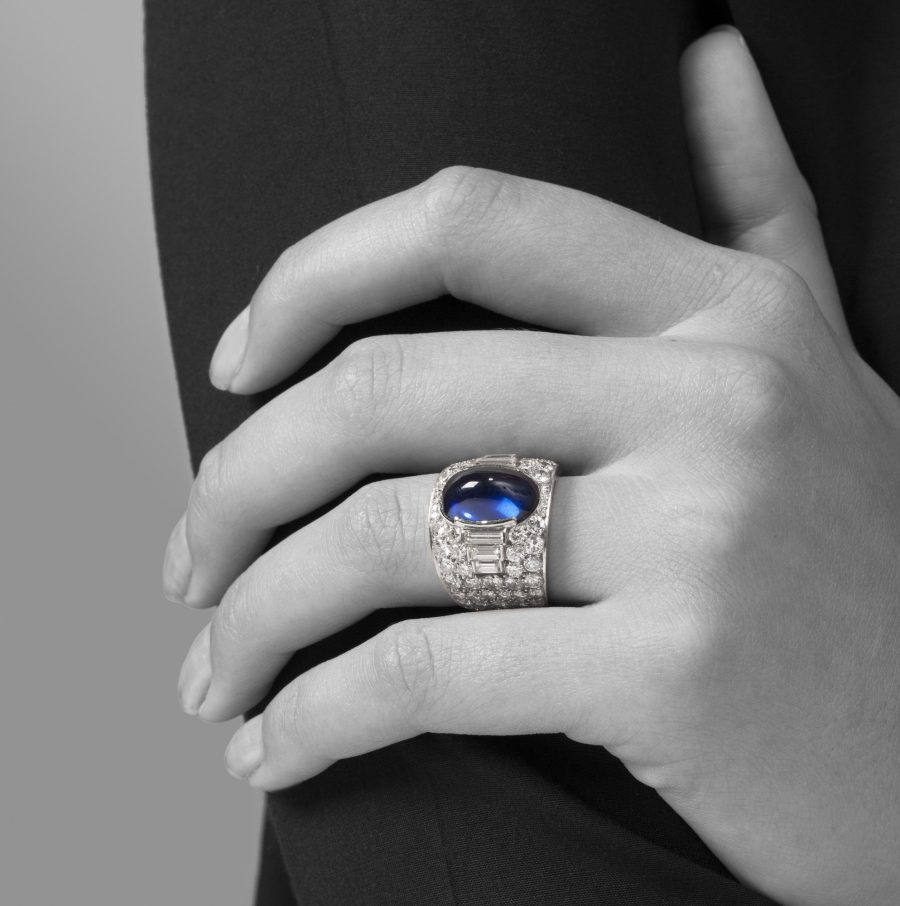 Bvlgari Trombino ring diamond sapphire ca 1950