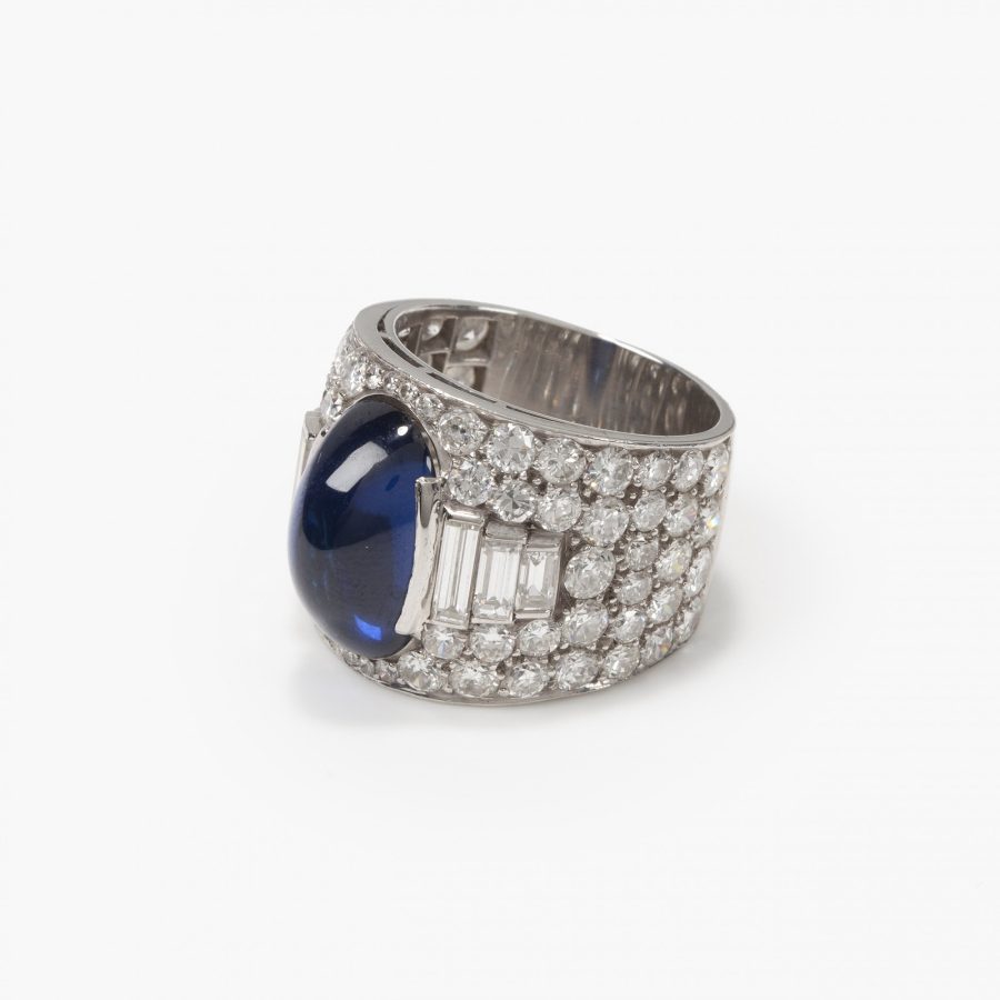 Bvlgari Trombino ring diamond sapphire ca 1950