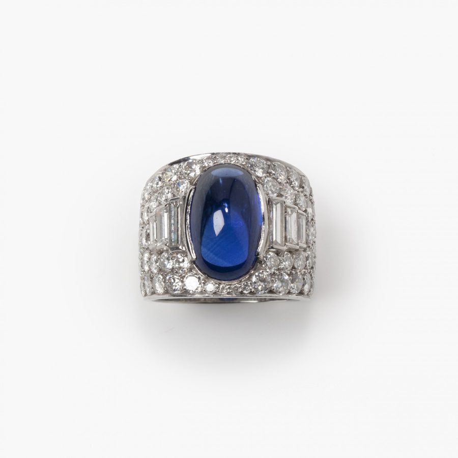 Bvlgari Trombino ring diamond sapphire ca 1950