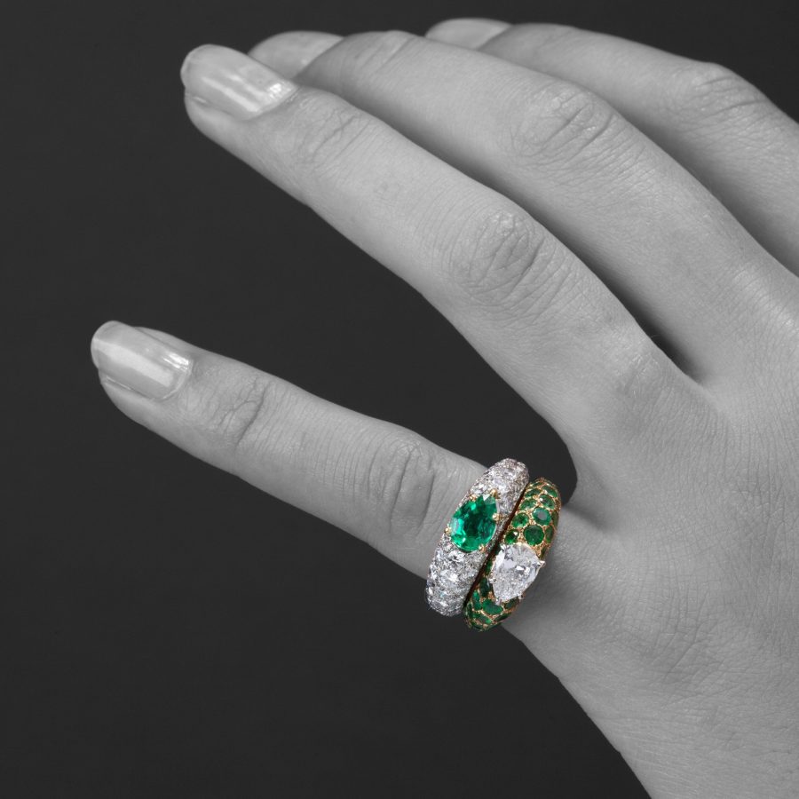 Cartier toi et moi ring diamond emerald Paris 1950s