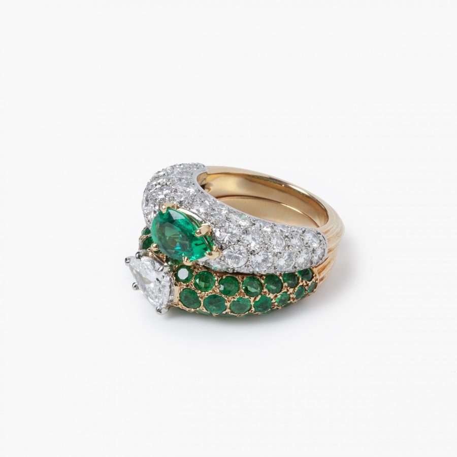 Cartier toi et moi ring diamond emerald Paris 1950s