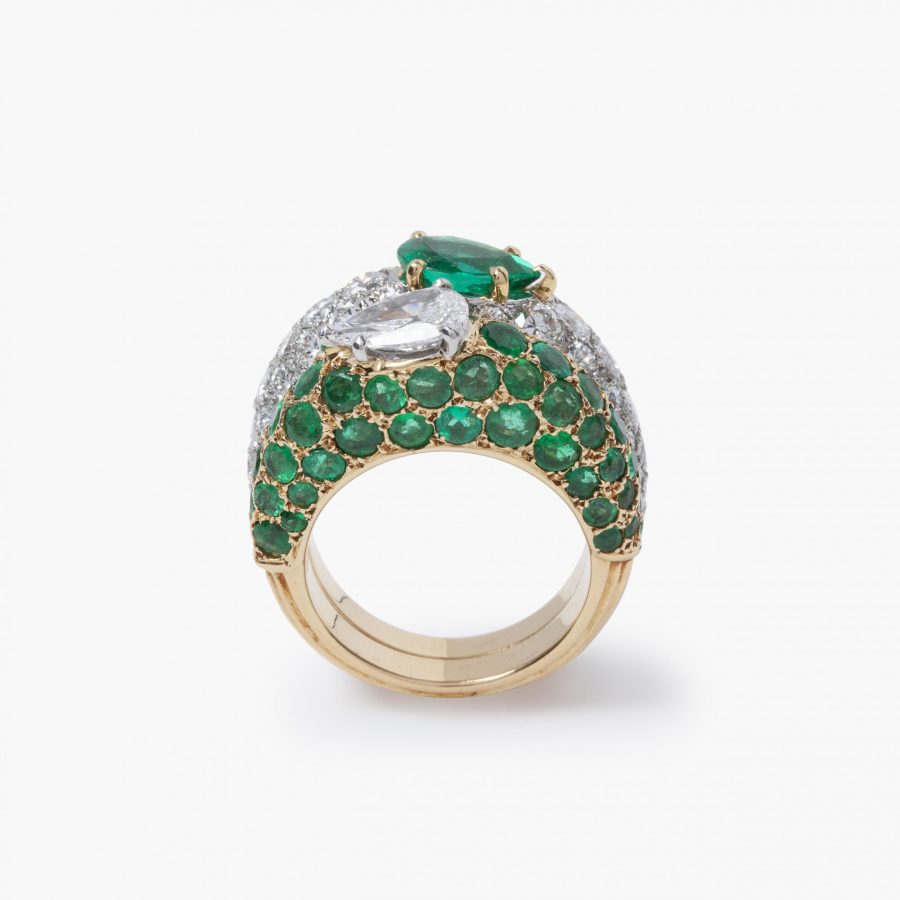 Cartier toi et moi ring diamond emerald Paris 1950s