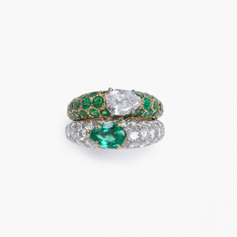 Cartier toi et moi ring diamond emerald Paris 1950s