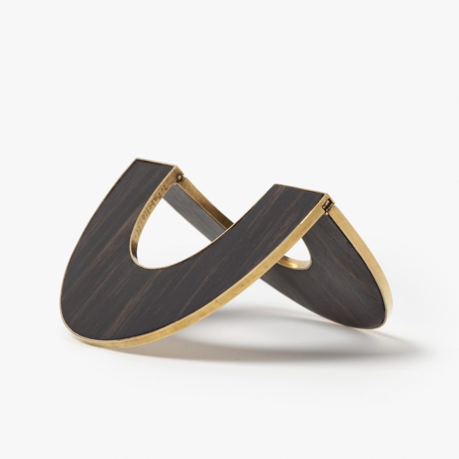 Giampaolo Babetto gold and wood design bracelet made in 1977