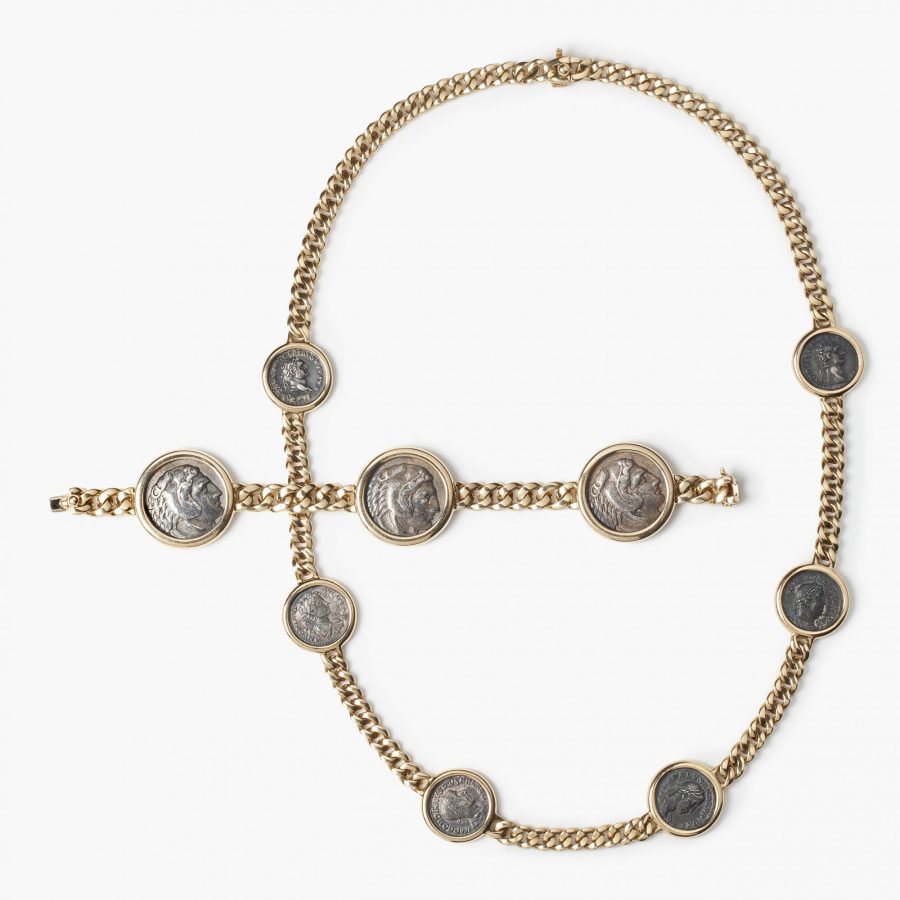 Bvlgari Monete antique silver coin necklace and bracelet Bulgari Italy