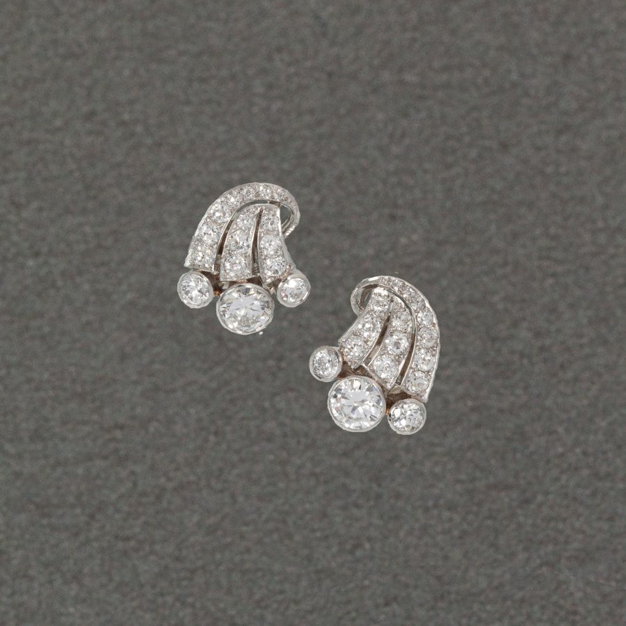 diamond clip earrings ca 1950 amsterdam
