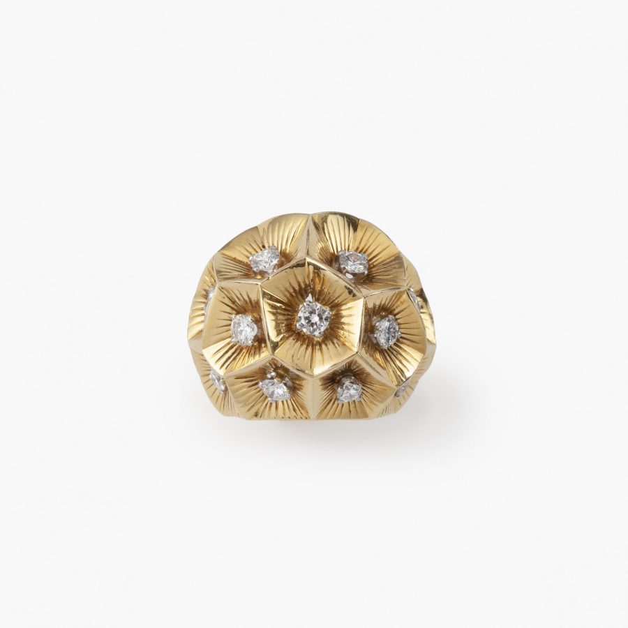Cartier bombé diamond ring, made in Paris, ca 1950