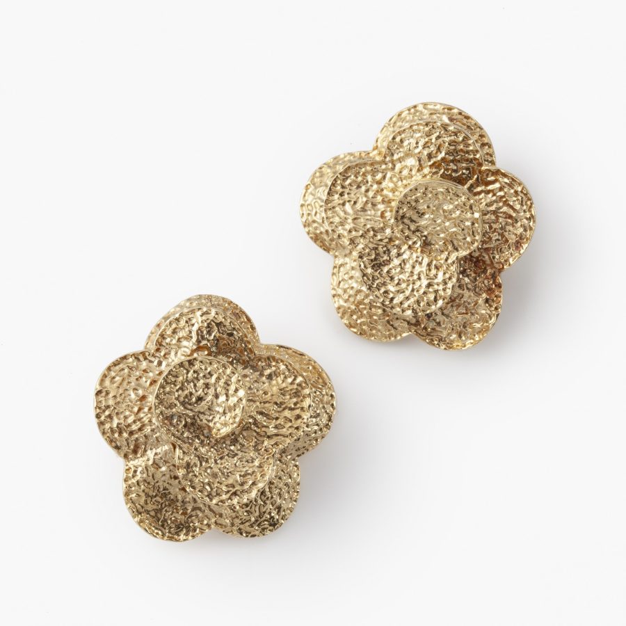 Van Cleef & Arpels etched clip earrings, Paris 1972