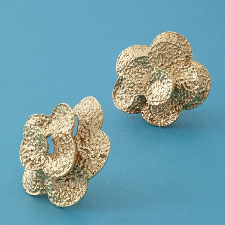 Van Cleef & Arpels etched clip earrings, Paris 1972