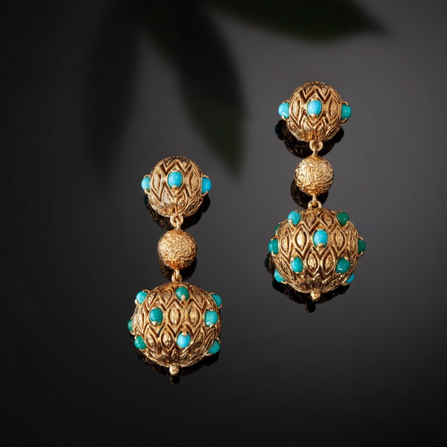 Van Cleef & Arpels earrings turquoise Paris 1967