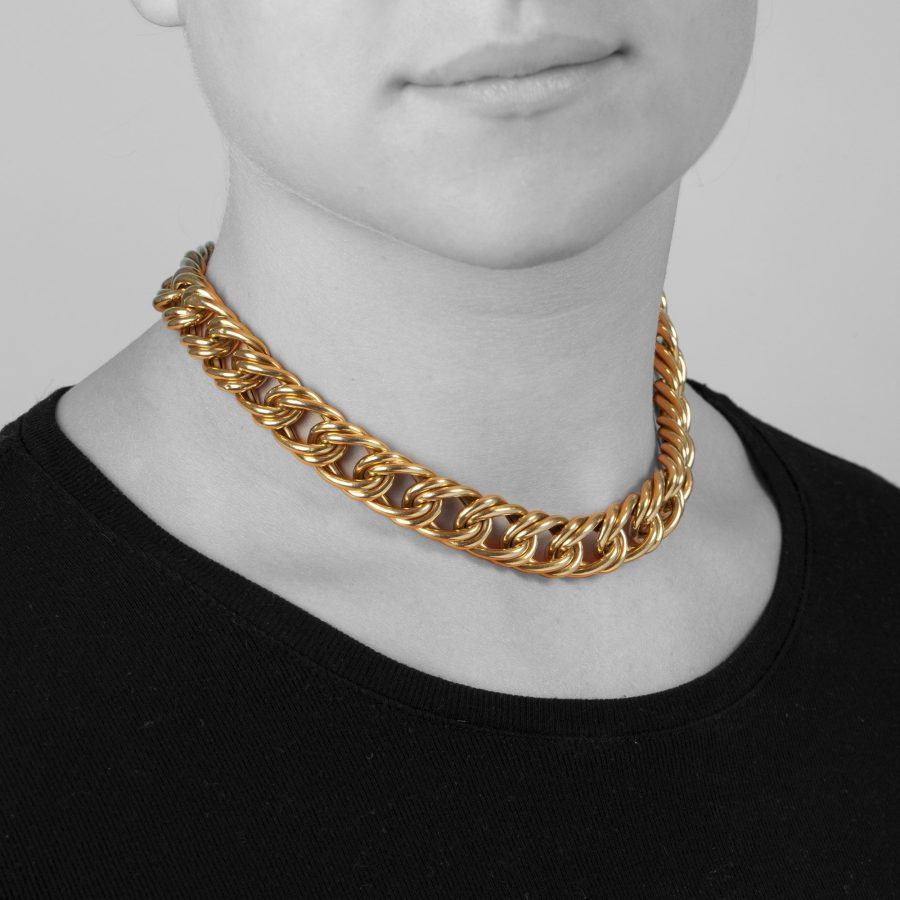 Maxart Italy yellow gold choker necklace