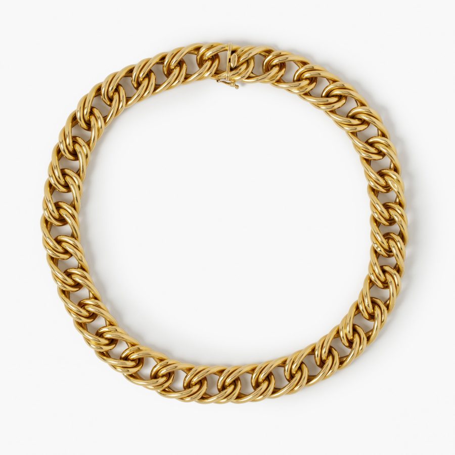 Maxart Italy yellow gold choker necklace