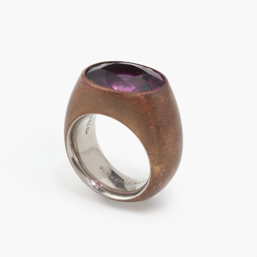 Hemmerle copper and whitegold ring siberite tourmaline ring