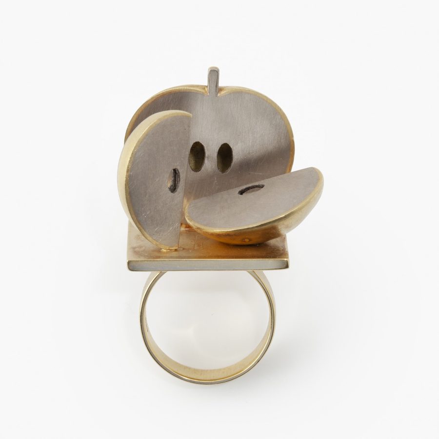 Bruno Martinazzi apple ring yellow and white gold London 1971