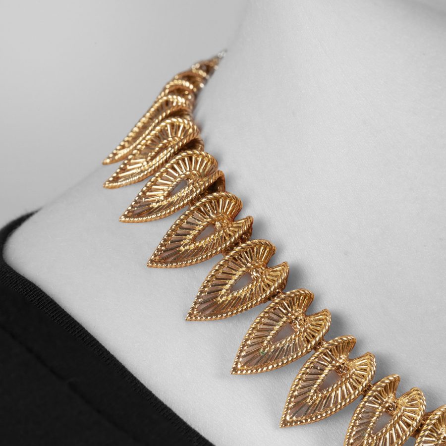 Cartier 1950's fringe necklace yellow gold paris