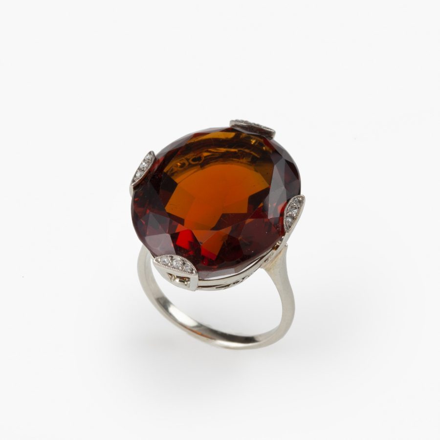 ring solitaire citrine France