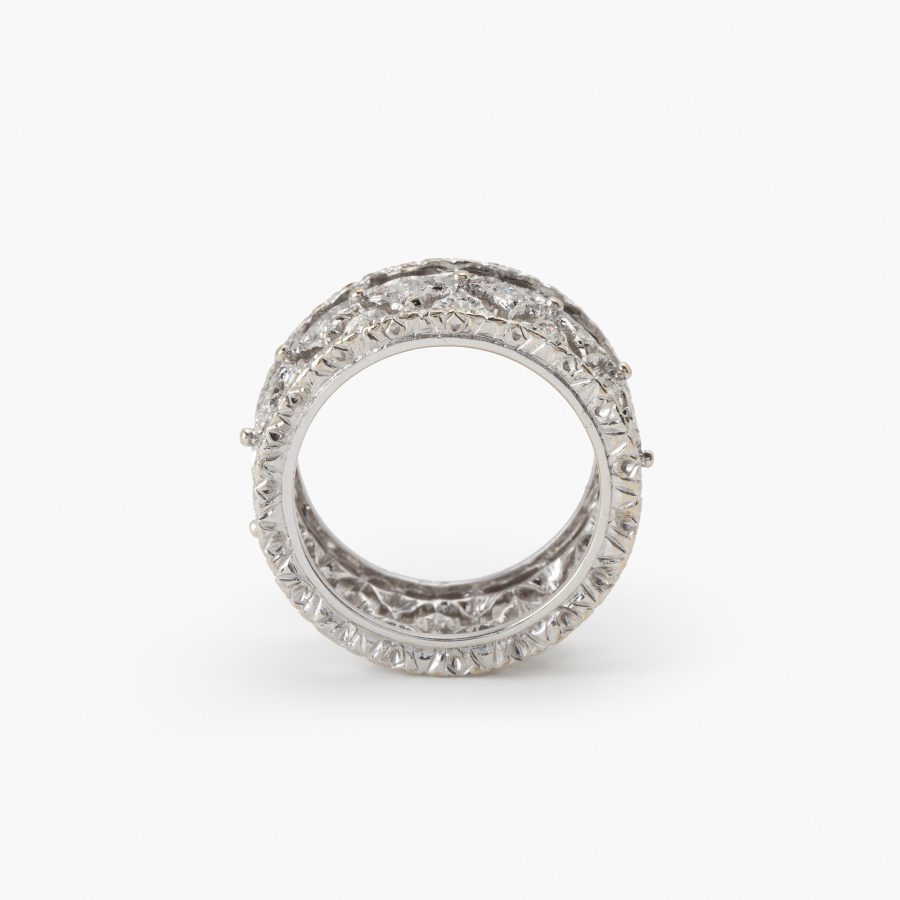 white gold and diamond bandring by Buccellati, Italy, in original case